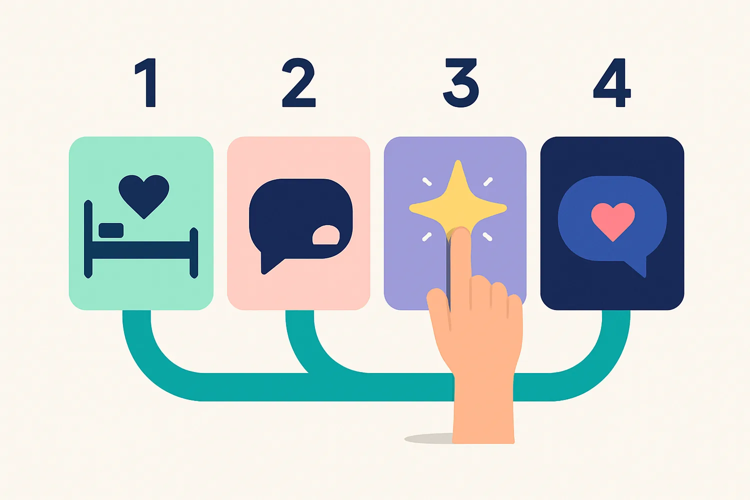 Four-step review engine: discharge, next-day message, one-tap review, professional response